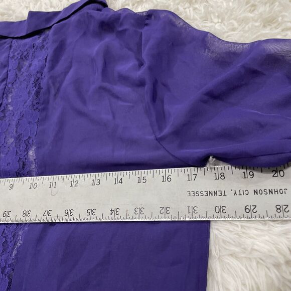 FREE CULTURE Sheer lace Top Button Up Shirt Women L Fairy Boho Whimsy Romantic - Picture 8 of 16